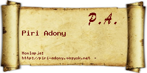 Piri Adony névjegykártya